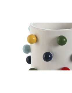 Macetero Home ESPRIT Blanco Multicolor 17 x 17 x 14 cm