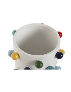 Macetero Home ESPRIT Blanco Multicolor 17 x 17 x 14 cm