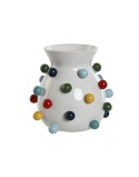 Vase Home ESPRIT White Multicolour Dolomite 20 x 20 x 20 cm