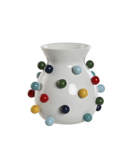 Vase Home ESPRIT Blanc Multicouleur Dolomite 20 x 20 x 20 cm Vase Home ESPRIT Blanc Multicouleur Dolomite 20 x 20 x 20 cm