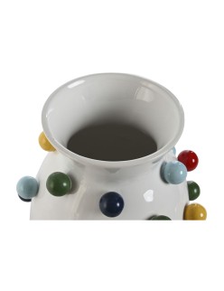 Vaso Home ESPRIT Bianco Multicolore Dolomite 20 x 20 x 20 cm