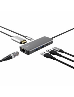 Hub USB Trust 24968 Silberfarben 20 cm