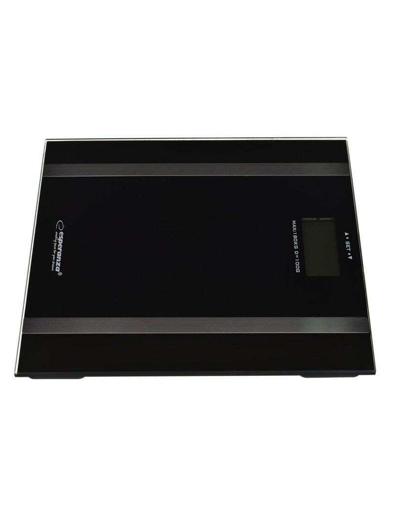 Balança digital para casa de banho Esperanza EBS018K Preto Vidro temperado Baterias x 2