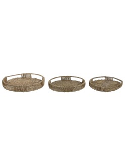 Tablettset Home ESPRIT natürlich Tropical 45 x 45 x 7 cm (3 Stück)