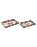 Tablettset Home ESPRIT Bunt Mango-Holz 43,5 x 27 x 5,5 cm (2 Stück)
