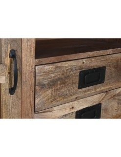 Stand Espositore Home ESPRIT Marrone Cristallo Legno di mango 165 x 45 x 210 cm