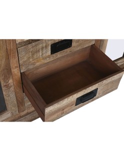 Stand Espositore Home ESPRIT Marrone Cristallo Legno di mango 165 x 45 x 210 cm