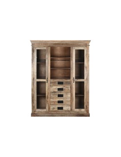 Stand Espositore Home ESPRIT Marrone Cristallo Legno di mango 165 x 45 x 210 cm