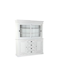 Présentoir Home ESPRIT Blanc Verre Bois de manguier 170 x 45 x 200 cm