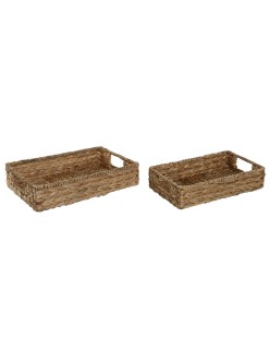 Tablettset Home ESPRIT natürlich Tropical 40 x 26 x 9 cm (2 Stück)