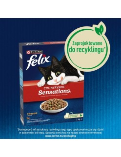 Aliments pour chat Purina Felix Countryside Sensations Viande de bœuf 1 kg