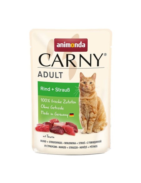 Aliments pour chat Animonda Beef and ostrich Viande de bœuf 85 g