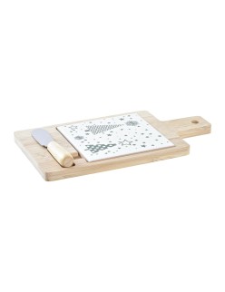 Satz für Appetithäppchen DKD Home Decor Weiß grün Bambus Steingut (21,5 x 11,8 x 1,5 cm)