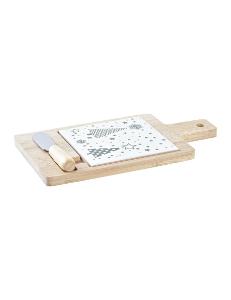 Satz für Appetithäppchen DKD Home Decor Weiß grün Bambus Steingut (21,5 x 11,8 x 1,5 cm)