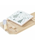 Satz für Appetithäppchen DKD Home Decor Weiß grün Bambus Steingut (21,5 x 11,8 x 1,5 cm)