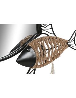 Miroir mural Home ESPRIT Noir Naturel Poissons 83 x 5,5 x 36 cm