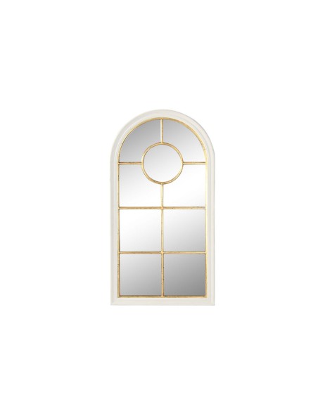 Specchio da parete Home ESPRIT Bianco Dorato Finestra 68 x 4 x 128 cm