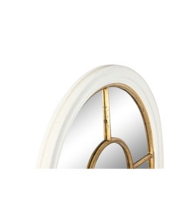 Specchio da parete Home ESPRIT Bianco Dorato Finestra 68 x 4 x 128 cm