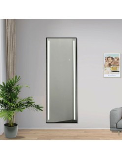 Specchio spogliatoio Home ESPRIT Nero Alluminio 60 x 0,5 x 165 cm