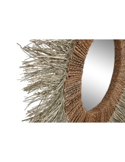 Specchio da parete Home ESPRIT Marrone Naturale Tropicale 130 x 17 x 130 cm