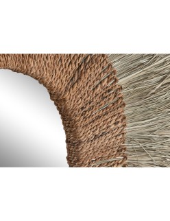 Specchio da parete Home ESPRIT Marrone Naturale Tropicale 130 x 17 x 130 cm