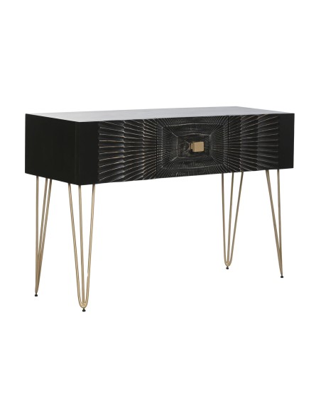 Consola Home ESPRIT Negro Dorado 120 x 38 x 76 cm
