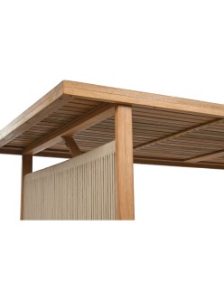 Ensemble Table + Chaises Home ESPRIT Marron Corde Bois d'eucalyptus 230 x 100 x 75 cm