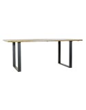 Table de Salle à Manger Home ESPRIT Noir Naturel Métal Bois de manguier 200 x 100 x 76 cm