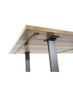 Table de Salle à Manger Home ESPRIT Noir Naturel Métal Bois de manguier 200 x 100 x 76 cm