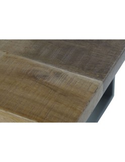 Table de Salle à Manger Home ESPRIT Noir Naturel Métal Bois de manguier 200 x 100 x 76 cm