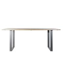 Table de Salle à Manger Home ESPRIT Noir Naturel Métal Bois de manguier 200 x 100 x 76 cm