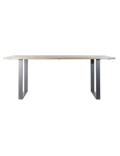 Table de Salle à Manger Home ESPRIT Noir Naturel Métal Bois de manguier 200 x 100 x 76 cm