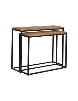 Consola Home ESPRIT Marrón Negro 96 x 30 x 77 cm (2 Piezas)
