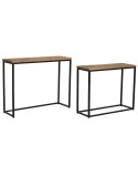 Consola Home ESPRIT Marrón Negro 96 x 30 x 77 cm (2 Piezas)