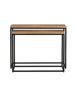 Consola Home ESPRIT Marrón Negro 96 x 30 x 77 cm (2 Piezas)