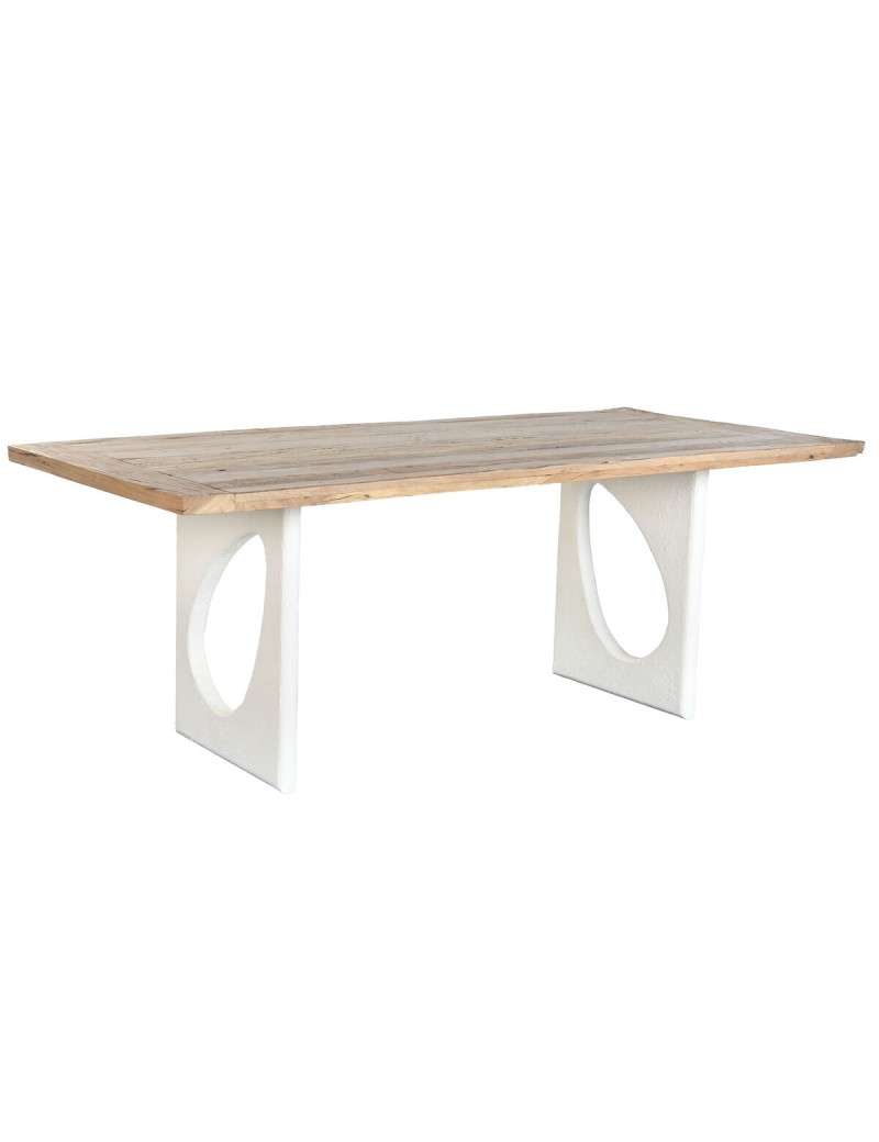 Table de Salle à Manger Home ESPRIT Blanc Naturel Bois Recyclé Bois de manguier 200 x 100 x 77 cm 200,5 x 100,5 x 77 cm
