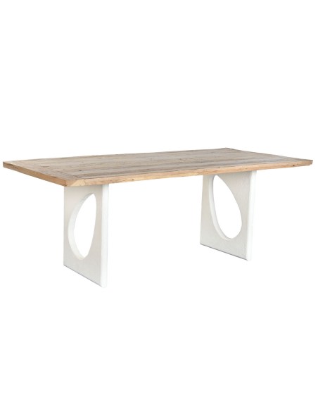 Table de Salle à Manger Home ESPRIT Blanc Naturel Bois Recyclé Bois de manguier 200 x 100 x 77 cm 200,5 x 100,5 x 77 cm