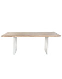 Table de Salle à Manger Home ESPRIT Blanc Naturel Bois Recyclé Bois de manguier 200 x 100 x 77 cm 200,5 x 100,5 x 77 cm