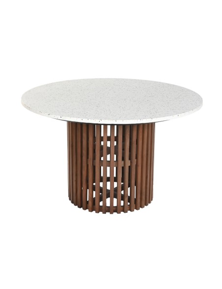 Table de Salle à Manger Home ESPRIT Bois d'acacia Terrazzo 130 x 130 x 76 cm