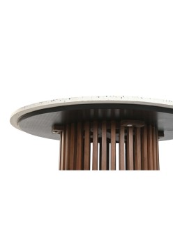 Table de Salle à Manger Home ESPRIT Bois d'acacia Terrazzo 130 x 130 x 76 cm