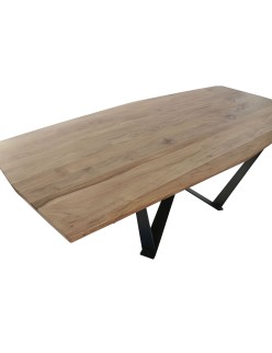 Table de Salle à Manger Home ESPRIT Métal Bois d'acacia 220 x 100 x 76 cm