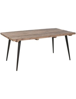 Table de Salle à Manger Home ESPRIT Noir Naturel Fer Bois Recyclé 180 x 90 x 76 cm