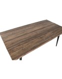 Table de Salle à Manger Home ESPRIT Noir Naturel Fer Bois Recyclé 180 x 90 x 76 cm
