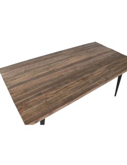 Table de Salle à Manger Home ESPRIT Noir Naturel Fer Bois Recyclé 180 x 90 x 76 cm