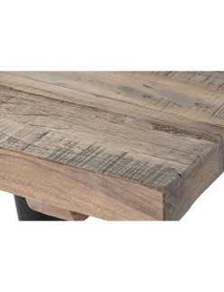 Table de Salle à Manger Home ESPRIT Noir Naturel Fer Bois Recyclé 180 x 90 x 76 cm