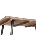 Table de Salle à Manger Home ESPRIT Noir Naturel Fer Bois Recyclé 180 x 90 x 76 cm