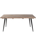 Table de Salle à Manger Home ESPRIT Noir Naturel Fer Bois Recyclé 180 x 90 x 76 cm