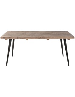 Tavolo da Pranzo Home ESPRIT Nero Naturale Ferro Legno Riciclato 180 x 90 x 76 cm