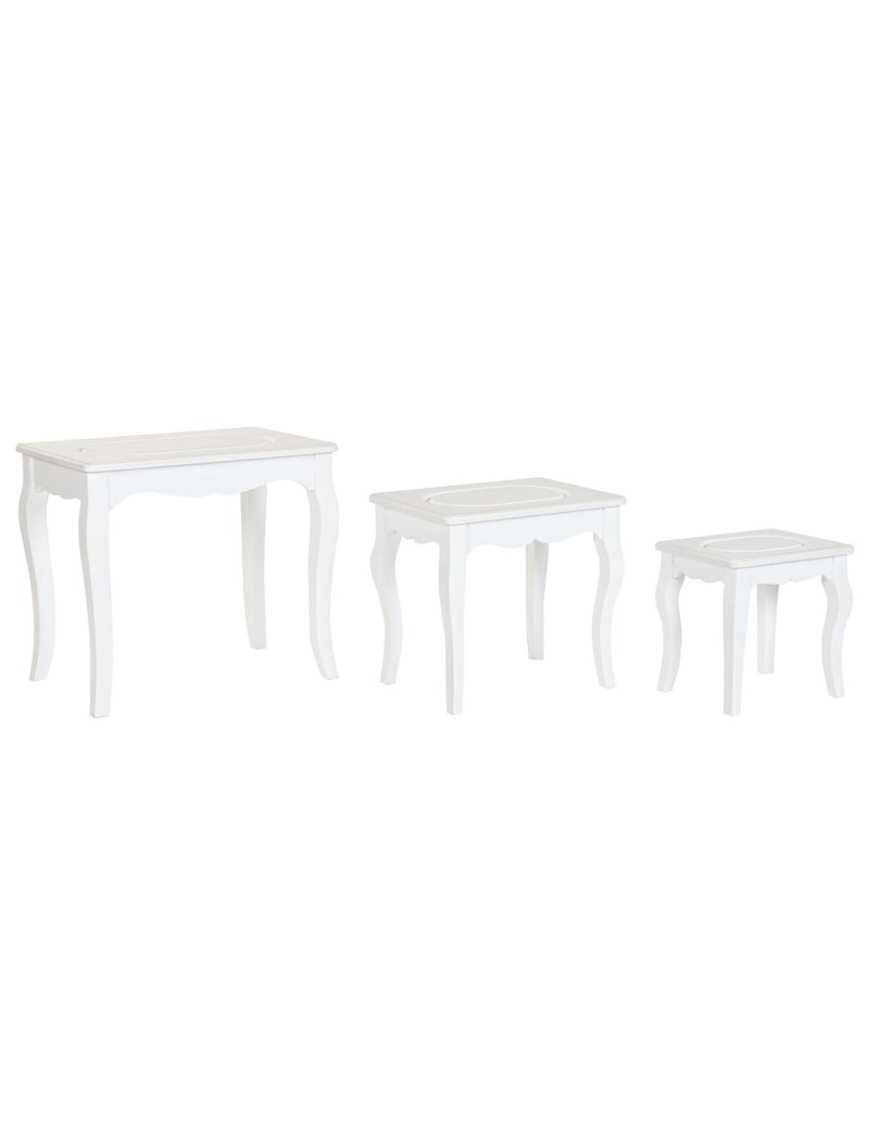 Mesa auxiliar Home ESPRIT Blanco Gris claro 53 x 35 x 47 cm