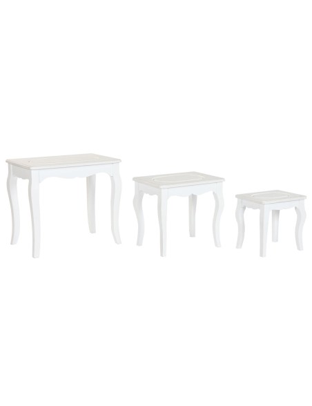 Mesa auxiliar Home ESPRIT Blanco Gris claro 53 x 35 x 47 cm